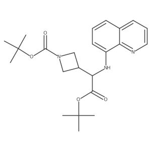 tert-Butyl (R)-3-(2-(tert-butoxy)-2-oxo-1-(quinolin-8-ylamino)ethyl)azetidine-1-carboxylate Structure