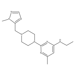 N-ethyl-6-methyl-2-{4-[(1-methyl-1H-1,2,4-triazol-5-yl)methyl]piperazin-1-yl}pyrimidin-4-amine Structure