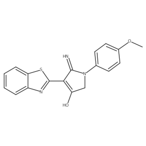 5-Amino-4-benzothiazol-2-yl-1-(4-methoxy-phenyl)-1,2-dihydro-pyrrol-3-one结构式