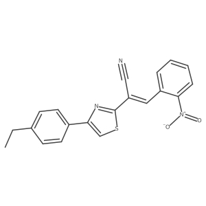 (Z)-2-(4-(4-ethylphenyl)thiazol-2-yl)-3-(2-nitrophenyl)acrylonitrile Structure