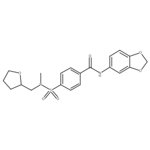 N-(1,3-benzodioxol-5-yl)-4-[methyl(tetrahydrofurfuryl)sulfamoyl]benzamide结构式