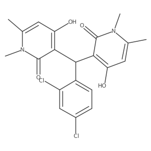 3,3'-((2,4-dichlorophenyl)methylene)bis(4-hydroxy-1,6-dimethylpyridin-2(1H)-one)结构式