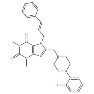 7-cinnamyl-8-((4-(2-fluorophenyl)piperazin-1-yl)methyl)-1,3-dimethyl-1H-purine-2,6(3H,7H)-dione Structure