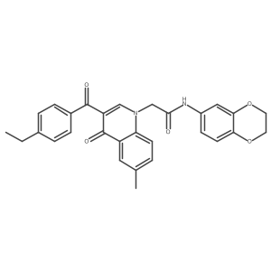 N-(2,3-dihydrobenzo[b][1,4]dioxin-6-yl)-2-(3-(4-ethylbenzoyl)-6-methyl-4-oxoquinolin-1(4H)-yl)acetamide Structure