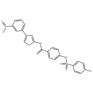 4-(4-fluorophenylsulfonamido)-N-(4-(3-nitrophenyl)thiazol-2-yl)benzamide结构式