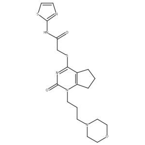 2-((1-(3-morpholinopropyl)-2-oxo-2,5,6,7-tetrahydro-1H-cyclopenta[d]pyrimidin-4-yl)thio)-N-(thiazol-2-yl)acetamide Structure