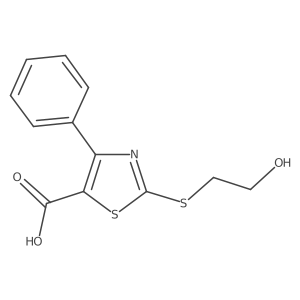 2-[(2-Hydroxyethyl)thio]-4-phenyl-1,3-thiazole-5-carboxylic acid结构式