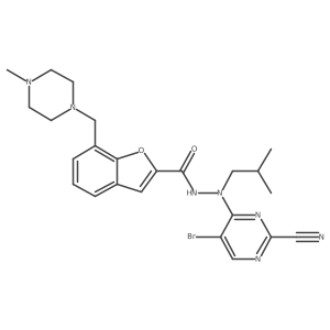 7-[(4-Methyl-1-piperazinyl)methyl]-2-benzofurancarboxylic acid 2-(5-bromo-2-cyano-4-pyrimidinyl)-2-(2-methylpropyl)hydrazide Structure