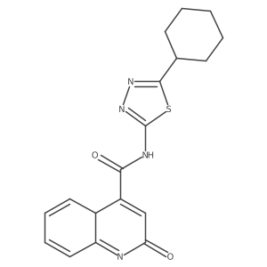 N-(5-cyclohexyl-1,3,4-thiadiazol-2-yl)-2-oxo-4aH-quinoline-4-carboxamide结构式