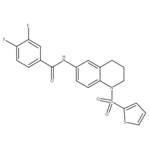 3,4-difluoro-N-(1-(thiophen-2-ylsulfonyl)-1,2,3,4-tetrahydroquinolin-6-yl)benzamide结构式