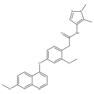 n-(1,5-Dimethyl-1h-pyrazol-4-yl)-2-[2-methoxy-4-(7-methoxyquinolin-4-yloxy)phenyl]acetamide结构式