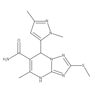 7-(1,3-dimethyl-1H-pyrazol-5-yl)-5-methyl-2-(methylsulfanyl)-4,7-dihydro[1,2,4]triazolo[1,5-a]pyrimidine-6-carboxamide Structure