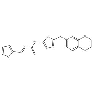 (E)-N-(5-((2,3-dihydrobenzo[b][1,4]dioxin-6-yl)methyl)-1,3,4-oxadiazol-2-yl)-3-(thiophen-2-yl)acrylamide Structure
