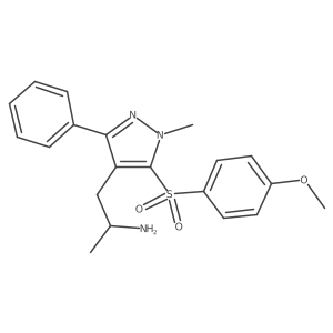 5-[(4-Methoxyphenyl)sulfonyl]-I+/-,1-dimethyl-3-phenyl-1H-pyrazole-4-ethanamine结构式