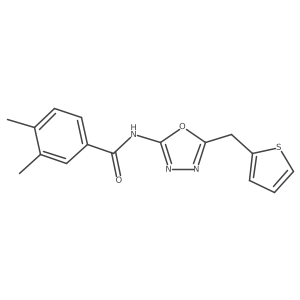 3,4-dimethyl-N-(5-(thiophen-2-ylmethyl)-1,3,4-oxadiazol-2-yl)benzamide Structure