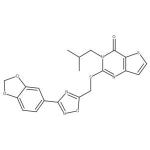 2-({[3-(2H-1,3-benzodioxol-5-yl)-1,2,4-oxadiazol-5-yl]methyl}sulfanyl)-3-(2-methylpropyl)-3H,4H-thieno[3,2-d]pyrimidin-4-one Structure
