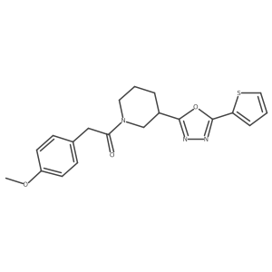 2-(4-Methoxyphenyl)-1-{3-[5-(thiophen-2-yl)-1,3,4-oxadiazol-2-yl]piperidin-1-yl}ethan-1-one Structure