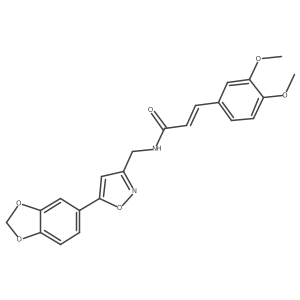 (Z)-N-((5-(benzo[d][1,3]dioxol-5-yl)isoxazol-3-yl)methyl)-3-(3,4-dimethoxyphenyl)acrylamide结构式