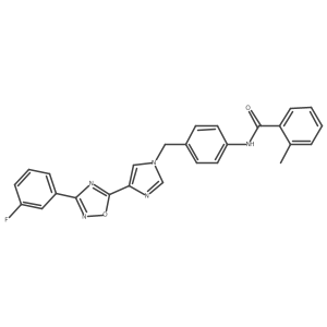 N-[4-({4-[3-(3-fluorophenyl)-1,2,4-oxadiazol-5-yl]-1H-imidazol-1-yl}methyl)phenyl]-2-methylbenzamide结构式