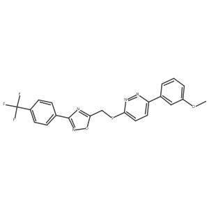 3-(3-Methoxyphenyl)-6-[({3-[4-(trifluoromethyl)phenyl]-1,2,4-oxadiazol-5-yl}methyl)thio]pyridazine结构式