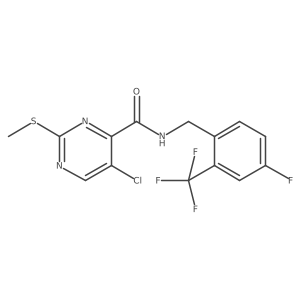 5-chloro-N-{[4-fluoro-2-(trifluoromethyl)phenyl]methyl}-2-(methylsulfanyl)pyrimidine-4-carboxamide Structure
