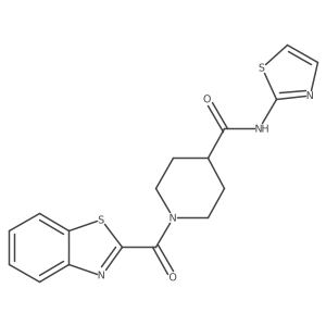1-(benzo[d]thiazole-2-carbonyl)-N-(thiazol-2-yl)piperidine-4-carboxamide Structure