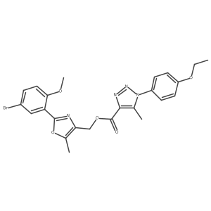 [2-(5-bromo-2-methoxyphenyl)-5-methyl-1,3-oxazol-4-yl]methyl 1-(4-ethoxyphenyl)-5-methyl-1H-1,2,3-triazole-4-carboxylate结构式