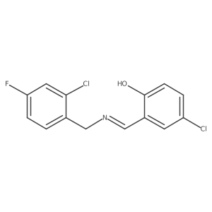 4-chloro-2-{(E)-[(2-chloro-4-fluorobenzyl)imino]methyl}phenol结构式