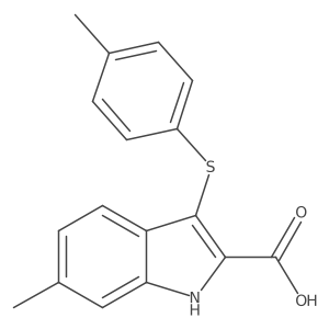 6-Methyl-3-[(4-methylphenyl)thio]-1H-indole-2-carboxylic acid Structure