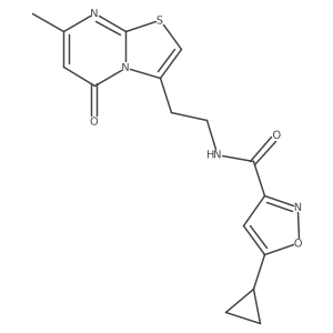 5-cyclopropyl-N-(2-(7-methyl-5-oxo-5H-thiazolo[3,2-a]pyrimidin-3-yl)ethyl)isoxazole-3-carboxamide结构式
