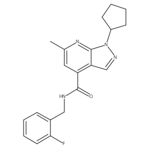 1-cyclopentyl-N-(2-fluorobenzyl)-6-methyl-1H-pyrazolo[3,4-b]pyridine-4-carboxamide结构式