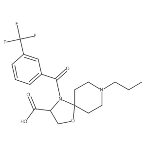 8-Propyl-4-[3-(trifluoromethyl)benzoyl]-1-oxa-4,8-diazaspiro[4.5]decane-3-carboxylic acid结构式