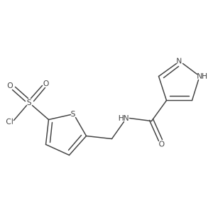5-((1H-Pyrazole-4-carboxamido)methyl)thiophene-2-sulfonyl chloride Structure