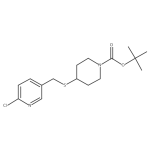 4-(6-Chloro-pyridin-3-ylmethylsulfanyl)-piperidine-1-carboxylic acid tert-butyl ester结构式
