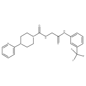 N-(2-oxo-2-{[3-(trifluoromethyl)phenyl]amino}ethyl)-4-(pyridin-2-yl)piperazine-1-carboxamide结构式