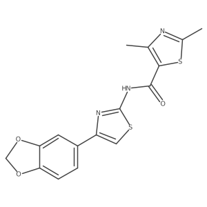 N-[4-(1,3-benzodioxol-5-yl)-1,3-thiazol-2-yl]-2,4-dimethyl-1,3-thiazole-5-carboxamide结构式