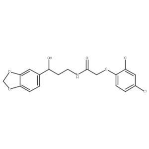 N-(3-(benzo[d][1,3]dioxol-5-yl)-3-hydroxypropyl)-2-(2,4-dichlorophenoxy)acetamide结构式
