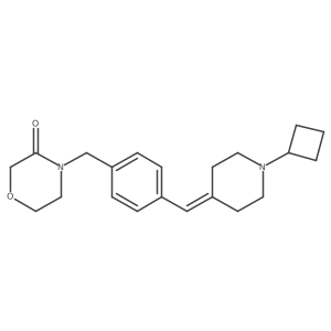 4-[[4-[(1-Cyclobutylpiperidin-4-ylidene)methyl]phenyl]methyl]morpholin-3-one Structure