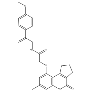 N-[2-(4-methoxyphenyl)-2-oxoethyl]-2-[(7-methyl-4-oxo-1,2,3,4-tetrahydrocyclopenta[c]chromen-9-yl)oxy]acetamide结构式