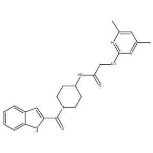 2-[(4,6-dimethyl-2-pyrimidinyl)amino]-N-[1-(1H-indol-2-ylcarbonyl)-4-piperidyl]acetamide Structure