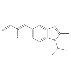 2-Butenal, 2-fluoro-3-[2-methyl-1-(1-methylethyl)-1H-indol-5-yl]-, (E)- Structure