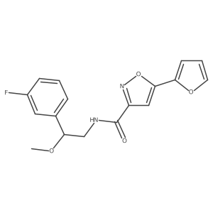 N-(2-(3-fluorophenyl)-2-methoxyethyl)-5-(furan-2-yl)isoxazole-3-carboxamide结构式