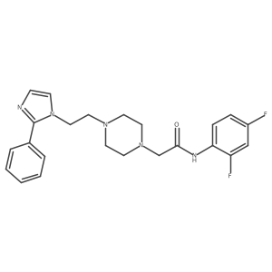 N-(2,4-difluorophenyl)-2-(4-(2-(2-phenyl-1H-imidazol-1-yl)ethyl)piperazin-1-yl)acetamide Structure