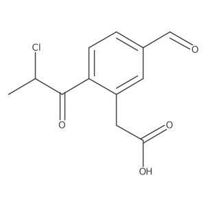 Benzeneacetic acid, 2-(2-chloro-1-oxopropyl)-5-formyl-结构式