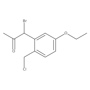 1-Bromo-1-(2-(chloromethyl)-5-ethoxyphenyl)propan-2-one结构式