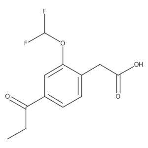 2-(Difluoromethoxy)-4-propionylphenylacetic acid Structure