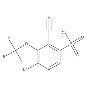 4-Bromo-2-cyano-3-(trifluoromethoxy)benzene-1-sulfonyl chloride Structure