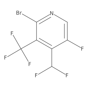 2-Bromo-4-(difluoromethyl)-5-fluoro-3-(trifluoromethyl)pyridine结构式