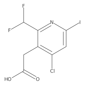 2-(4-Chloro-2-(difluoromethyl)-6-iodopyridin-3-yl)acetic acid Structure