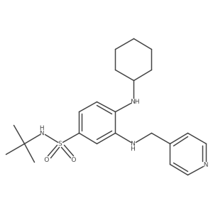 N-tert-butyl-4-(cyclohexylamino)-3-(pyridin-4-ylmethylamino)benzenesulfonamide Structure